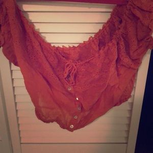 Free people orange crop top